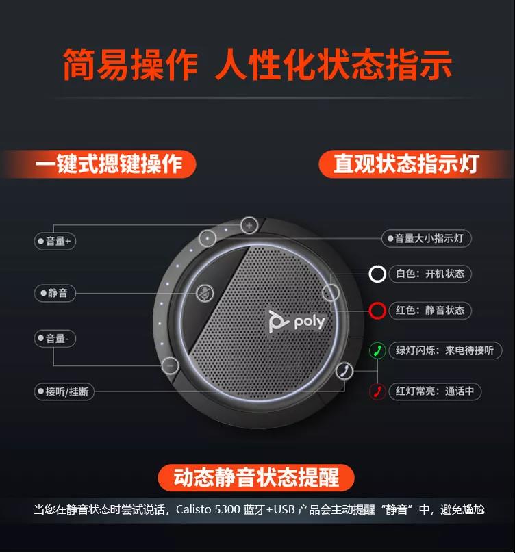 POLY CALISTO 5300，帶BT600藍牙適配器